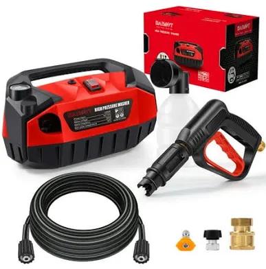 Portable Pressure Washer, 1800 PSI Peak Cold Water Electric Pressure Washer, 1.5 GPM Flow Corded Electric Power Washer for Cleaning Cars, Siding, Driveways, Fencing