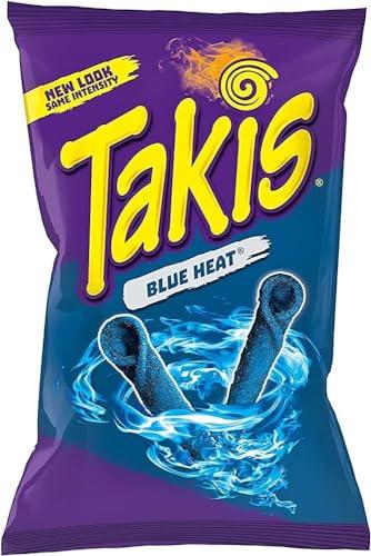 Takis Rolls Spicy Blue Heat Hot Chili Pepper Tortilla Chips (1oz Bag)(40Pack) (Blue Heat)
