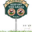 No Peeing and No Pooping Dog Sign, No Dog Poop Pee Sign for Yard with Stake 12" x 10", Please Keep Off The Grass Heavy Duty Aluminum Metal Sign Fade Resistant Reflective