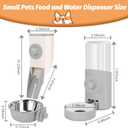 Yummy Sam Hanging Cage Automatic Small Pet Food Bowl Water Bottle Dispenser, Kennel 500ML Waterer and Auto Gravity Pet Feeder Set with Separate Food Bowl Crate Feeder Dish for Puppy Cats Rabbit (Grey)