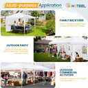 HOTEEL 10x30FT Party Tent with 8 Removable Sidewalls for Parties, Carpas para Fiestas Easy Set up, Weddings, BBQ, Baby Shower, Waterproof Outdoor Event Canopy, Patio Camping Gazebo, White