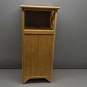 BECTSBEFF Fully Assembled 30" High Bamboo End Side Table, Preassembled Bathroom Floor Cabinet, Tall Nightstand for Bedroom, Wood