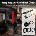 Anti-Rattle Hitch Clamp for 2 Inch Receiver, Includes Locking Hitch Pin, Rubber Hitch Cover & 3 Silencer Pads, Heavy Duty Hitch Tightener for Trucks, SUVs, RVs, Trailers and Bike Racks
