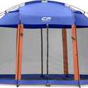 CAMPROS CP Screen House 13 x 13 Ft Screened Mesh Net Wall Canopy Tent Screen Shelter Gazebos for Patios Outdoor Camping Activities - Blue