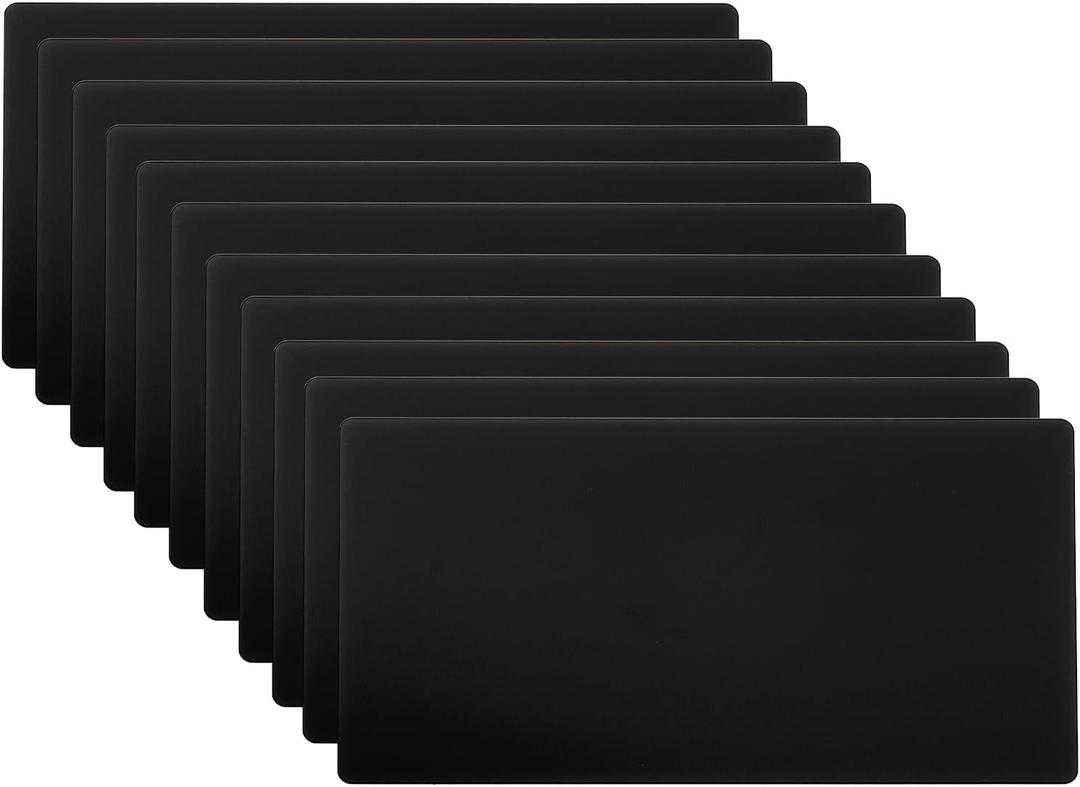 PATIKIL 4x2 Inch Anodized Aluminum Sheet Metal, 11 Pack Self Adhesive Laser Plates Engraving Blanks 0.5MM Thin for Crafting DIY House, Black