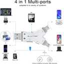 SD Card Reader for iPhone/ipad/Android/Mac/Computer/Camera,4 in1 Micro SD Card Reader Trail Camera Viewer, Portable Memory Card Reader SD Card Adapter for SD and TF Cards(White)