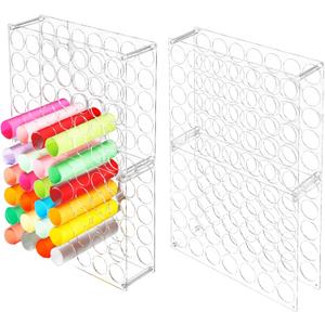 Wenqik 2 Pack Vinyl Storage Organizer 70 Holes Vinyl Roll Storage Acrylic Vinyl Roll Holder Easy to Assemble Vinyl Organizer Storage Craft for Room Art Organization Decor