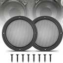 NuIth 6.5 Inch Metal Mesh Round Speaker Grill Cover, Universal Radio Speaker Grills Decorative for Car Speaker Mounting Home Audio DIY, Mesh Subwoofer Grill Horn Guard Protective Case W/ 8PCS Screws