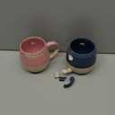 Bosmarlin Large Ceramic Coffee Mugs Set of 2, 21 Oz, Dishwasher and Microwave Safe, Big Oversized Cup with Handle for Wome/Men, Reactive Glaze (Deep Blue&Pink)