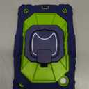 for Samsung Galaxy Tab A9 8.7-Inch 2023 Case,(No Tab A9+ Plus) 360 Rotating Stand Shoulder Strap Heavy Duty Shockproof Protective Silicone Case (Navy Blue Green, Tab A9 8.7")