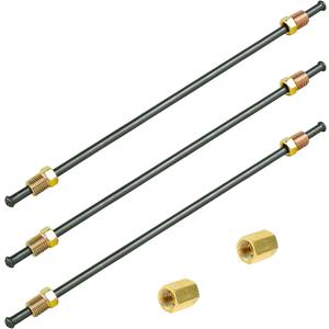 MuHize 3/16" Hard Brake Line Tubing 16 Inch, Metal Brake Tube with Pre-Inverted Flared Ends & 2 Unions, Easy to Bend for Automotive Brake Systems