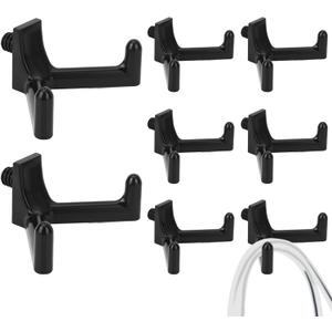 8pcs Storage Shed Hooks for Suncast, V Shaped Durable ABS Hanger Hooks Tool Organizer Accessories Compatible with Suncast (Black)
