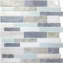 Vamos Tile 10- Sheet Peel and Stick Backsplash Tiles, 12"x12" Light Color Stick on Wall Tiles, Self Adhesive Tile Sticker for Kitchen Backsplash and Bathroom Marble Design (Light Blue Green)
