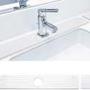 Qtencas Faucet Mat for Kitchen Sink, Diatomaceous Earth Kitchen Sink Splash Guard include 1 Coaster, Water Absorbing Stone Tray for Sink, Dries Instantly for Kitchen Counter Clean (White, 24*4 inchs)