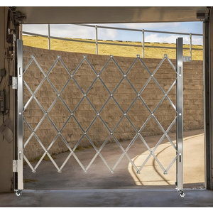 Portable Folding Safety Barrier Gate - Stainless Steel Accordion Fence with 360° Swivel Casters - Outdoor Security Entry Gate for Events, Crowds, and Public Spaces (0.8x2m)