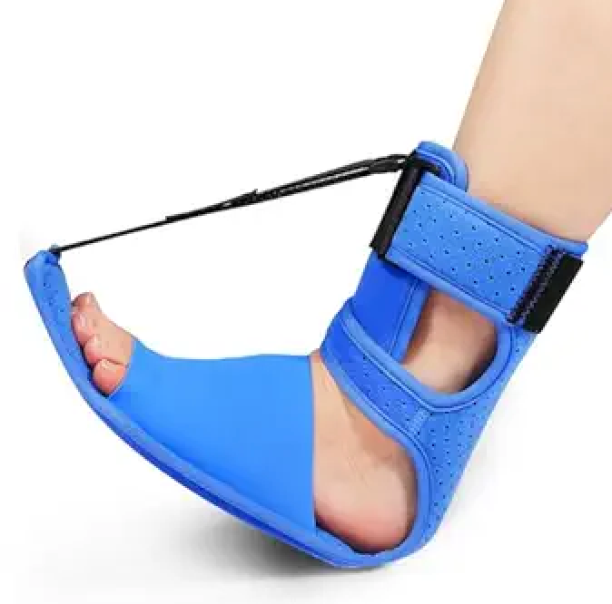 Plantar Fasciitis Night Splint Relief Straps,Support Relief Foot Drop Achilles Tendonitis Day Night(Blue-1PC)