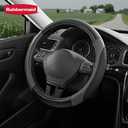Rubbermaid Steering Wheel Cover – Universal Fit 14.5"–15" Steering Wheel Cover, Anti-Slip Grip, Breathable Leather, All-Season Protection, Interior Upgrade for Cars, Trucks, SUVs - Gray