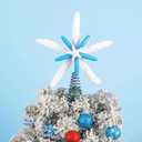11 Inches Christmas Starfish Tree Topper Coastal Christmas Tree Decor Beach Christmas Vacation Decorations (Blue)