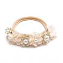 cherrboll 3pcs Baby Girl Flower Headbands, Super Soft & Stretchy Nylon Floral Hairbands for Newborn Toddler (Beige)