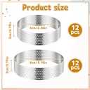 24 Pcs Tart Ring Round Stainless Steel 3.15 Inches and 2.36 Inches Perforated Tart Ring, Metal Pastry Mold Heat-Resistant Perforated Cake Mousse Rings Small Fruit Tarte Crust Tools for Baking