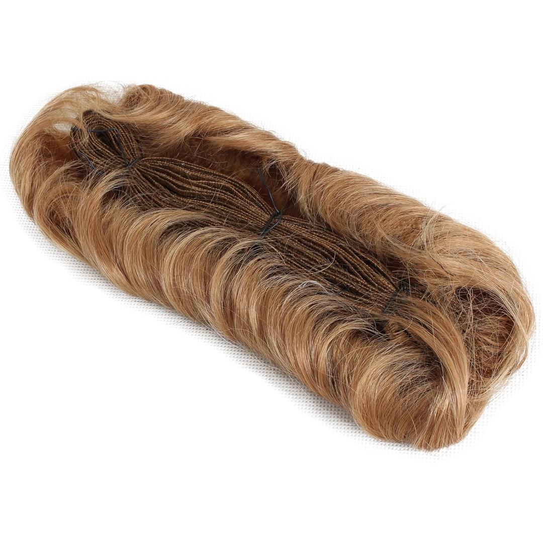 28 Pieces Short Human Hair Weave with Top Closure Straight Brazilian Virgin Hair Extension for Black Women (27# color)
