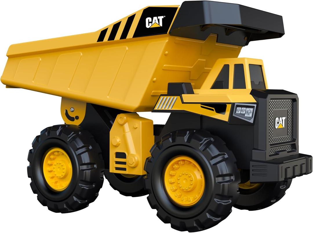 Cat Construction Toys, Steel Dump Truck 16" - Real Steel Body, Working Dump Bed, Oversize All-Terrain Wheels, Heavy-Duty Construction Vehicle for Indoor/Outdoor Play, Kids Ages 3 +