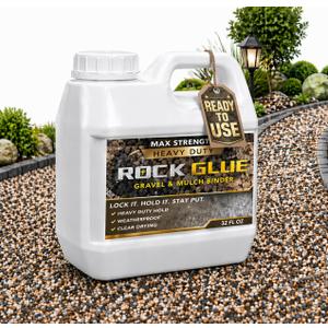Rock Glue for Landscaping, 32 Fl Oz Mulch Glue, Strong Pea Gravel Binder for Pebble, Pine Straw for Outdoor, Long-Lasting Gravel Glue Lockdown Decorative for Patios, Gardens, Walkways, and Paths