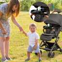 Universal Stroller Snack Tray - 4-in-1 Clip on Strollers Cup and Phone Holder Attachment Accessories, Double Bottle Drink Cupholder Tray for Bike Walker Wheelchair