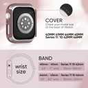 Thin Slim Band and Case Compatible for Apple Watch Bands Women Men 40mm 44mm 42mm 46mm 41mm 45mm, Silicone Sport Strap Cover and Screen Protector for iWatch Series 11/10/9/8/7/6/5/4/SE 3