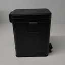 Small Trash Can with Lid Soft Close-10L/2.6 Gal Stainless Steel Outdoor Dog Poop Garbage Can-Metal Waste Bins with Pedal for Bathroom Bedroom Office-Black