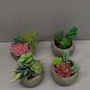 Succulents Plants Artificial 4 Pack, Mini Fake Succulents in Pots, Assorted Small Faux Succulent Decorative for Living Room Home Office Decor (Type2)