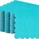 Fuutreo 100 Pcs Scalloped Cocktail Napkins Thick Paper Disposable Party Napkins Beverage Tissue for Wedding Dinner Birthday Supplies, 5 x 5 Inches(Teal)