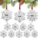 Hotop 12 Pcs Christmas Ornament 2025 Metal Snowflake Ornament for Christmas Tree Snowflakes Christmas Hanging Decorations for Winter Christmas Tree Xmas Party Favors Supplies (Silver)