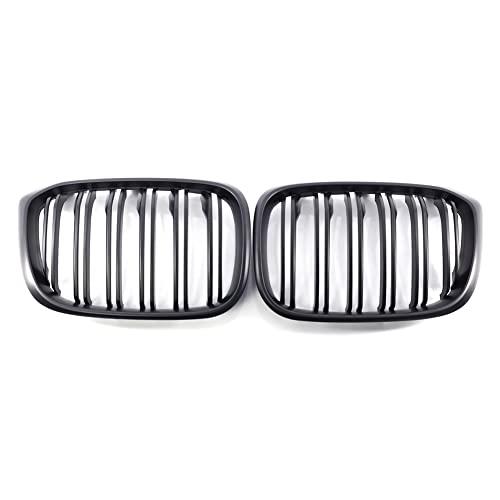 Cnniko2 Grille Front Hood Kidney Grille Grill Cover molding Trim Mesh Replacement for BMW X3 G01 X4 G02 2018 2019 2020, Matte Black