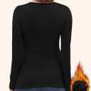 Women's Long Sleeve Thermal Underwear Lightweight Compression Baselayer Shirt Women Clothing Premium Comfort Winter Tops (Black, L)