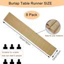 8 Pack Natural Burlap Table Runners,12 x 72 Inch Rustic Jute Table Runner and Placemats Bulk for Western Wedding Table Decorations,Farmhouse Style Party,Holiday,Kitchen Coffee Table Decor Cover
