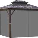 homegroove Gazebo Curtains Outdoor Waterproof 10 * 10ft, Privacy Curtains 4-Panels, Gazebo Replacement Curtain with Zipper for Garden, Patio, Yard (Only Curtains) Gray (Grey)