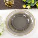 Rubtlamp 60Pcs Black Plastic Plates, Black Disposable Plates With Gold Beaded, Clear Heavy-duty Party Plates, Fancy Plastic Plates Include 30 Dessert Platos, 30 Dinner Platos for Party, Halloween