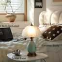 Glivpny Vintage Lamp for Living Room,16" Modern Ceramic Table Lamps for Bedroom,Retro Bedside Nightstand Traditional Lamps, Classic Chinoiserie Green Lamp for Home Decor (LD001)