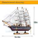 Model shipHandmade Sailboat, Ocean Themed Sailboat Model, Mediterranean Sailboat, Wooden Sailboat Suitable for Home and Office desks (White sail, Brown Hull)
