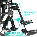 Universal Wheelchair Footrest Replacement - Adjustable Composite Footboard & Heel Loop, Foldable Comfort Support, Affordable, Black, Lightweight, Easy Installation