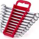 Max Torque 10-Piece Premium Metric Combination Wrench Set, Chrome Vanadium Steel, Long Pattern Design | Include Metric Sizes 6, 8, 10, 11, 12, 13, 14, 15, 17, 19mm with Storage Rack Organizer