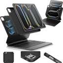 ESR iPad Pro 13 Inch Case with Keyboard (M5/ M4, 2025/ 2024), iPad Pro 13 Keyboard Case with Easy-Set Magnetic Stand, Portrait/ Raised Modes for iPad Pro 13, Removable, Rebound 360 Series, Black