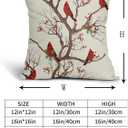 Red Winter Bird Pillow Covers 18x18 Set of 2 Rustic Christmas Bird Branches Leaf Print Decorative Outdoor Pillowcases Rustic Farmhouse Throw Cushion Case Decor for Couch Sofa Bed