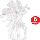 Beistle White Metallic Plastic Wrapped Balloon Weights For Birthday Parties, Weddings, Anniversaries, Table Décor, Celebrating With You Since 1900, 5.5" x 2.5", 6 Piece