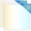 Sunco 2x2 LED Flat Panel Lights for Drop Ceiling, Troffer Replacement Light Fixture, 5200 LM, Selectable Features, 30W/35W/40W, 4000K/5000K/6000K, Dimmable (0-10V) ETL/DLC 2 Pack.