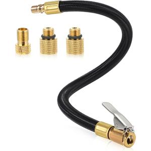 12'' Tire Inflator Hose Replacement, Tire Inflator Adapter with Presta Valve, Hose Connector for Air Compressor, High-Pressure Tube Car Motorcycle Maintenance Accessories