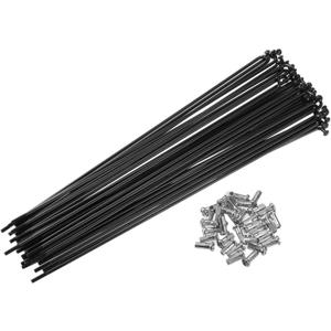 X AUTOHAUX 40 Pcs Bicycle Steel Spokes 13G Bike Spoke with Nipples for Most Bicycle (200mm, Black)