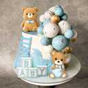 Baby Shower Cake Topper for Boy Bear Theme We Can Barely Wait Decorations Adorable Baby Boy Shower Cake Decorations with Bear Topper for Gender Reveal Newborn Celebration