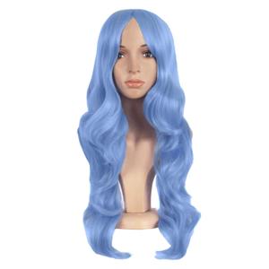Periwinkle: Mapofbeauty 24 Inch/60Cm Charming Synthetic Long Wavy Side Bangs Women Party Anime Cosplay Wig (Periwinkle)